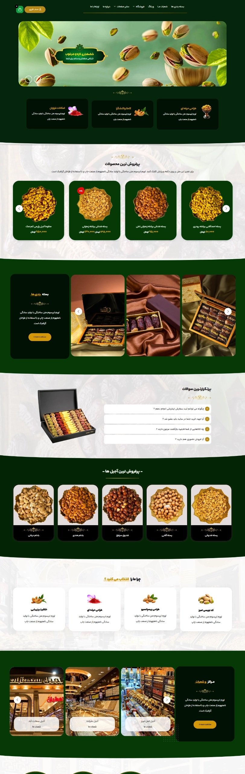نمونه طراحی سایت خشکبار