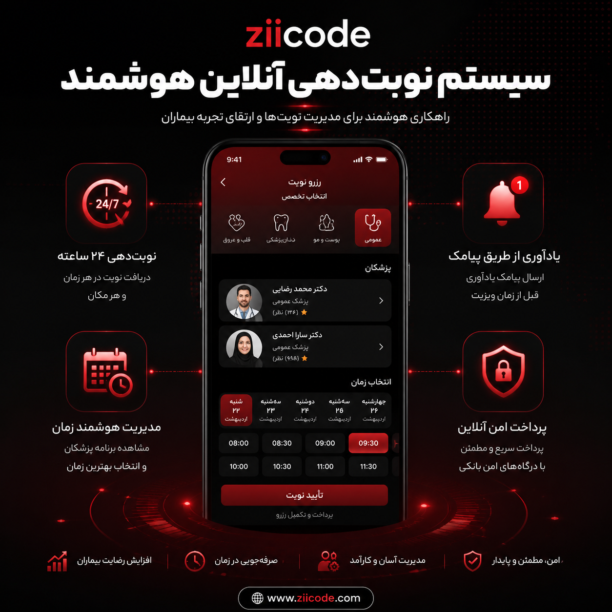 نوبت دهی هوشمندسایت بیمارستانی