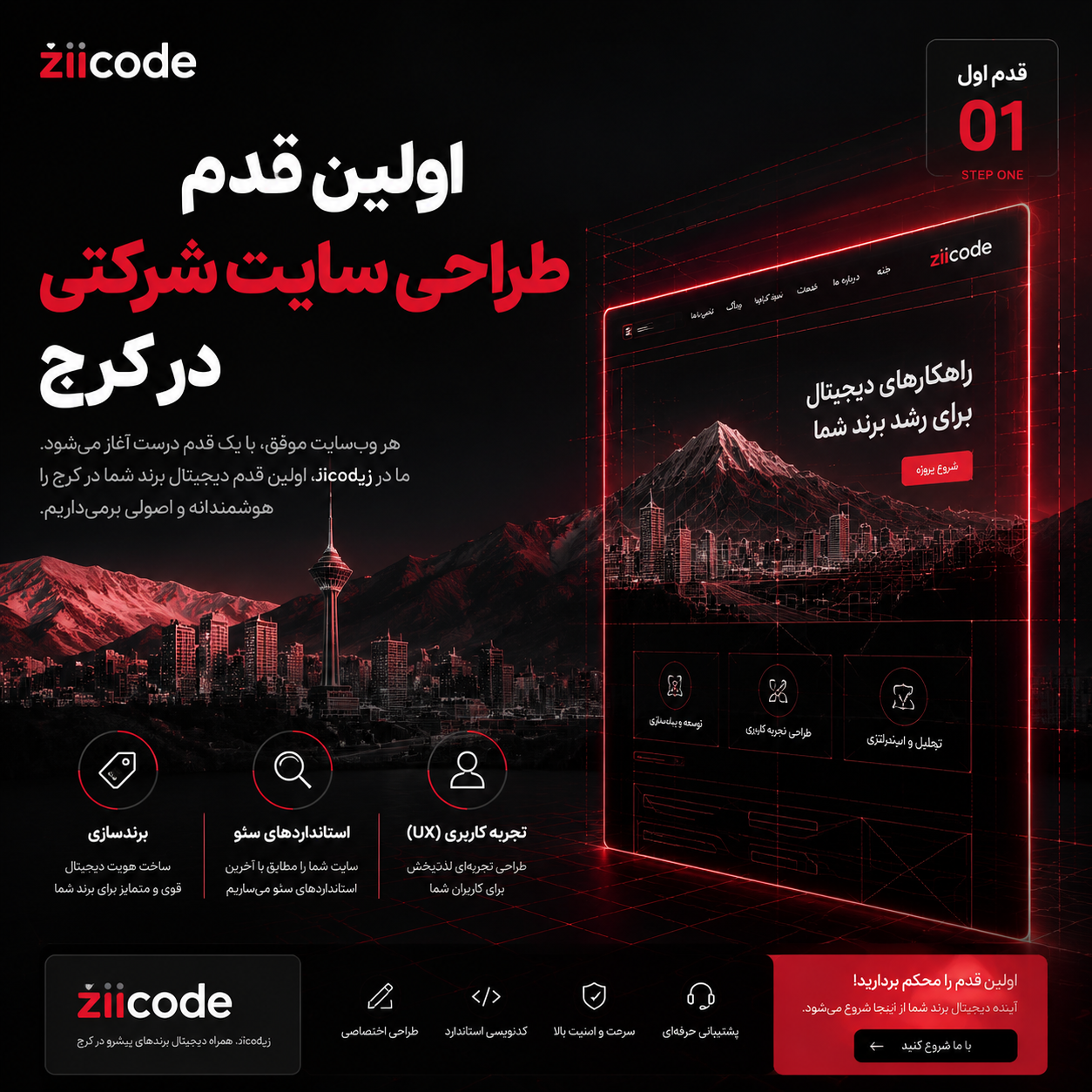 اولین قدم طراحی سایت شرکتی